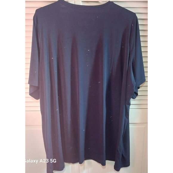 Susan Graver Liquid Knit Navy Blue T-Shirt US 5X Polyester/Spandex Classic - Picture 2 of 5